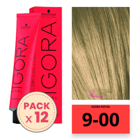 Schwarzkopf - Pack 12 Tintes Igora Royal 9/00 Rubio Muy Claro Extra 60 ml