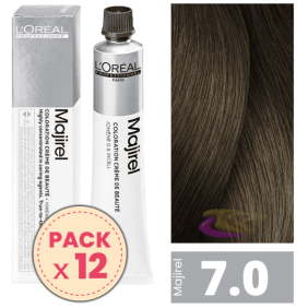 L`Oréal - Pack 12 Tintes MAJIREL 7.0 Rubio Profundo 50 ml