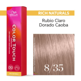 Wella - Baño COLOR TOUCH Rich Naturals 8/35 Rubio Claro Dorado Caoba (sin amoníaco y vegano) 60 ml