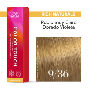 Wella - Baño COLOR TOUCH Rich Naturals 9/36 Rubio Muy Claro Dorado Violeta (sin amoníaco y vegano) 60 ml