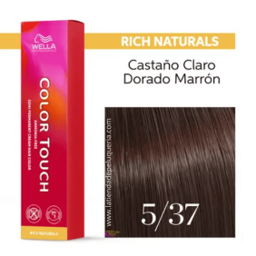 Wella - Baño COLOR TOUCH Rich Naturals 5/37 Castaño Claro Dorado Marrón (sin amoníaco y vegano) 60 ml