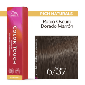 Wella - Baño COLOR TOUCH Rich Naturals 6/37 Rubio Oscuro Dorado Marrón (sin amoníaco y vegano) 60 ml