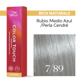 Wella - Baño COLOR TOUCH Rich Naturals 7/89 Rubio Medio Perla Cendré (sin amoníaco y vegano) 60 ml