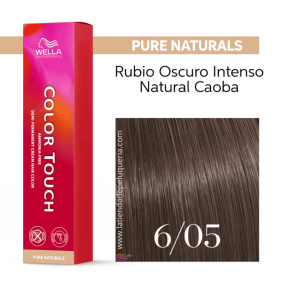 Wella - Baño COLOR TOUCH Pure Naturals 6/05 Rubio Oscuro Natural Caoba (sin amoníaco y vegano) 60 ml