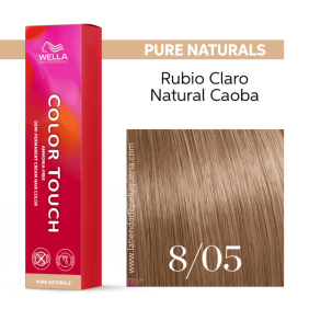 Wella - Baño COLOR TOUCH Pure Naturals 8/05 Rubio Claro Natural Caoba (sin amoníaco y vegano) 60 ml