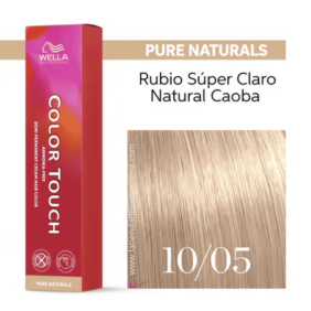 Wella - Baño COLOR TOUCH Pure Naturals 10/05 Rubio Súper Claro Natural Caoba (sin amoníaco y vegano) 60 ml