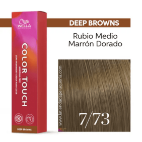 Wella - Baño COLOR TOUCH Deep Browns 7/73 Rubio Medio Marrón Dorado (sin amoníaco y vegano) 60 ml