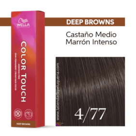 Wella - Baño COLOR TOUCH Deep Browns 4/77 Castaño Medio Marrón Intenso (sin amoníaco y vegano) 60 ml