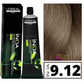 L`Oréal - Coloração INOA sem amoníaco 9.12 Louro Muito Claro Cinza Iridescente 60 ml